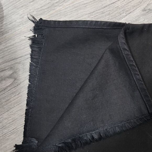 Black Mumu Wide Raw High Waisted Hem Cropped Jeans - Picture 11 of 12